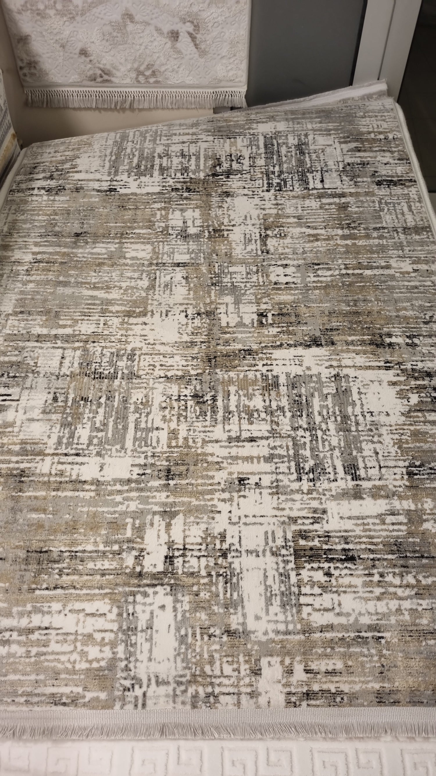 Turkmen hali ruba 02 siyah gri polyester hali 120x180_1