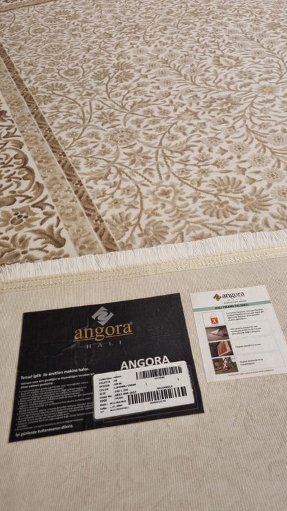 Angora Halı Angora 8062 Kahve Krem Tensel Iplik Halı 160X230