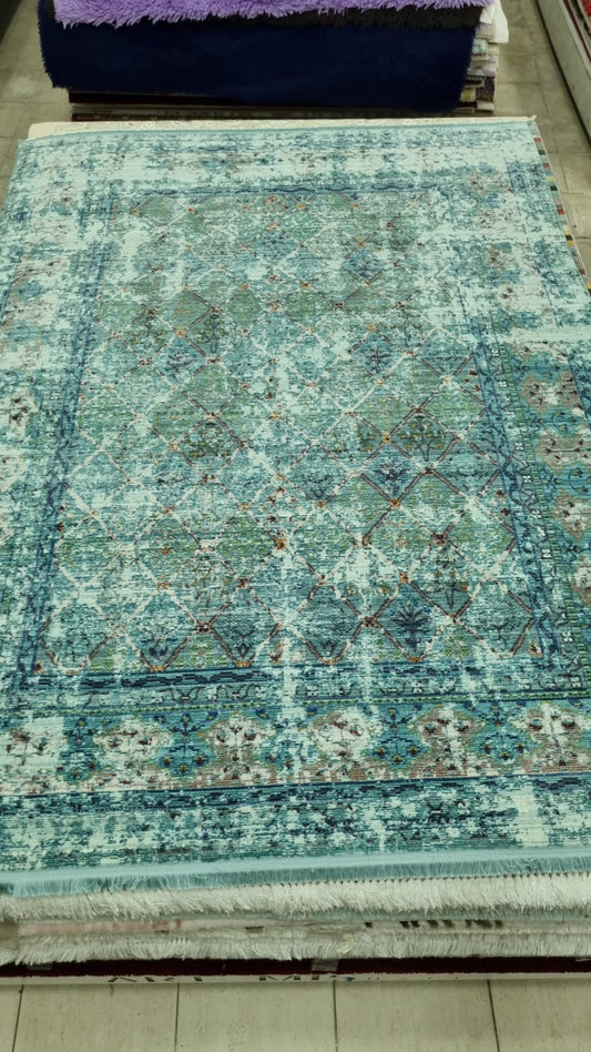 Apex antique 9506 mavi polyester halı 170x240 1 Modeli Uygun Fiyata Dekhera'da
