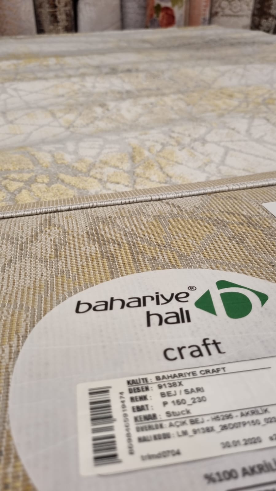 Bahariye craft b138 bej sarı akrilik halı 150x230 3 Modeli Uygun Fiyata Dekhera'da