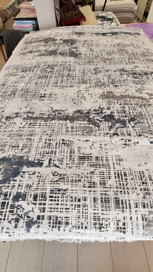Bahariye sample b111 beyaz gri polyester halı 200x300 1 Modeli Uygun Fiyata Dekhera'da