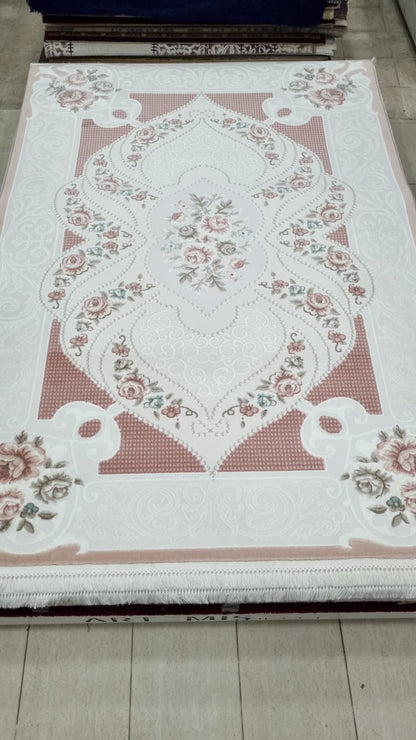 Dekhera Bergama lüx bg021 pembe akrilik halı 170x250 1 Modeli Uygun Fiyata Dekhera'da