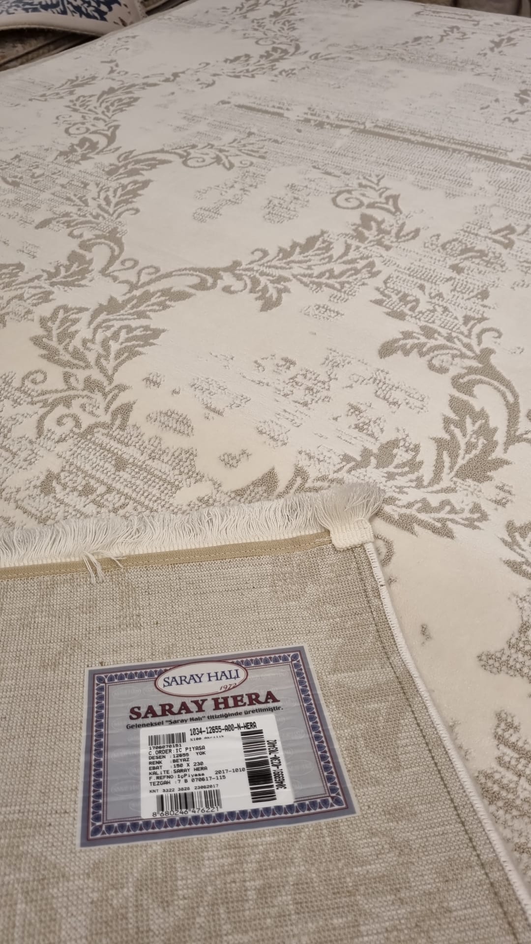 Saray Halı Hera 12655 Krem Akrilik Halı 150X230